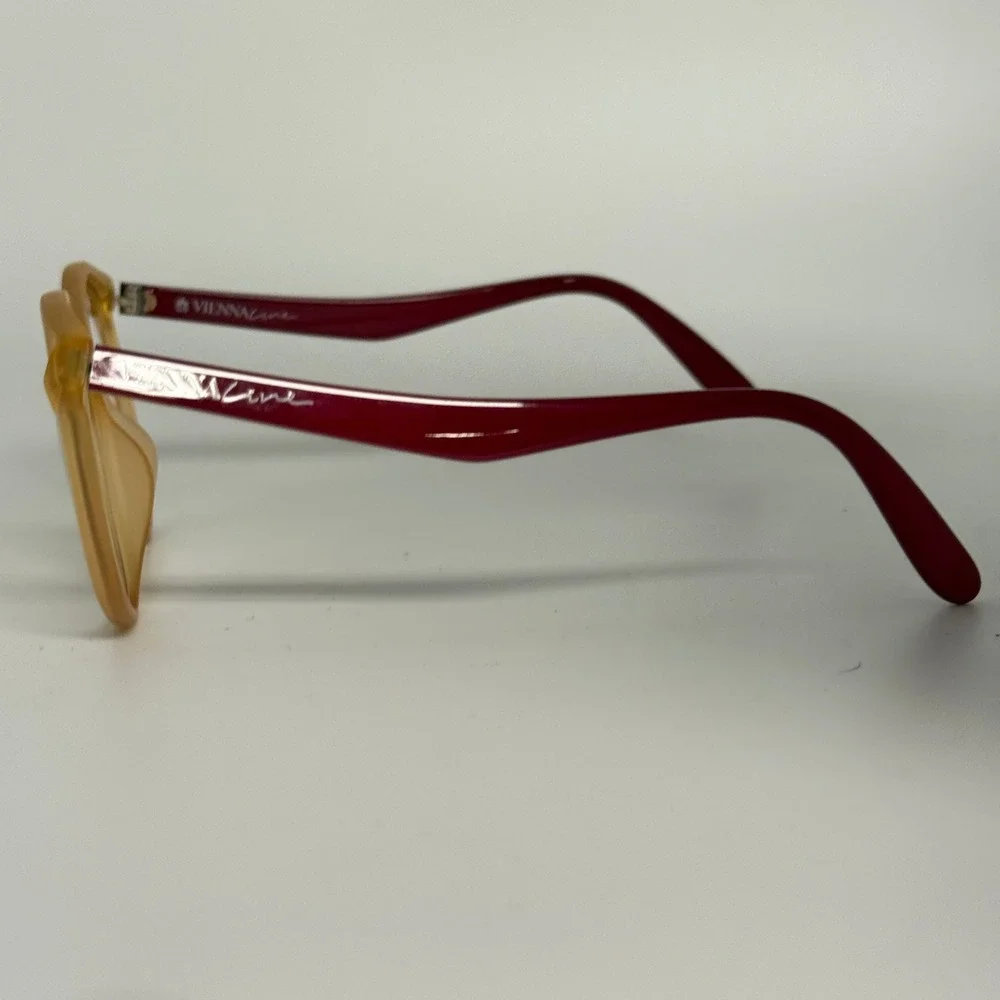 Vienna Line 1402 80 Eyeglasses Frames Yellow Red Optyl Made in Germany 53-12 130